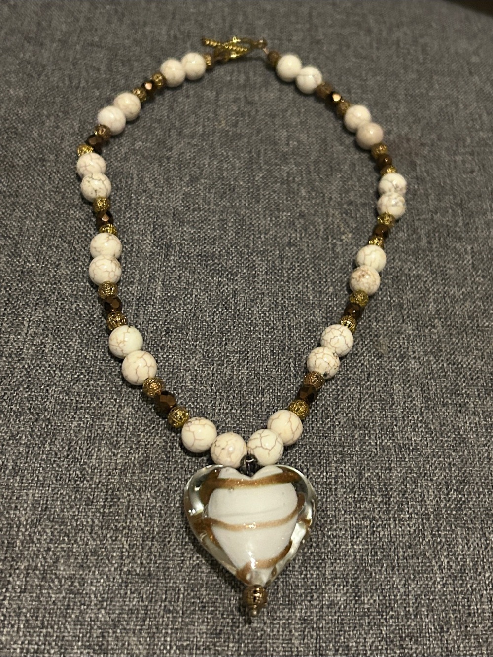 Italian vintage glass Heart Necklace